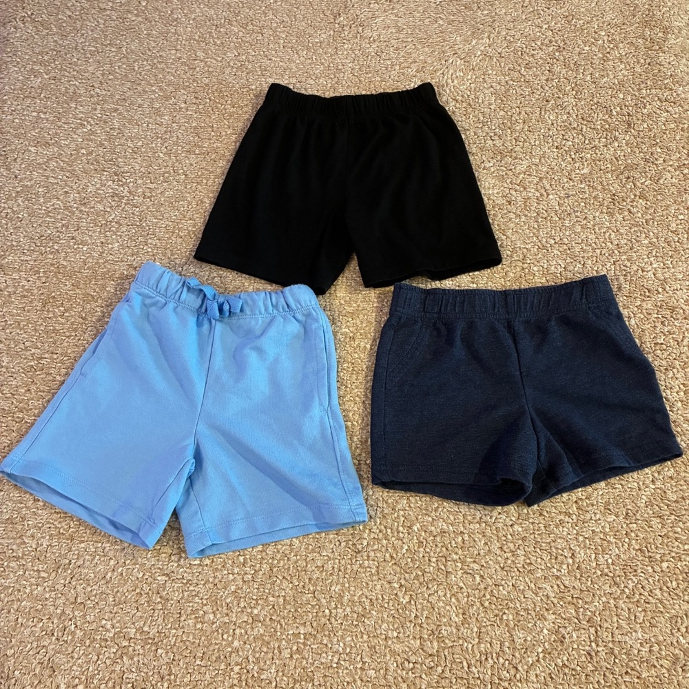 Boys 3T Shorts Lot Wonder Nation Carter's Pull On Elastic Waist 3 Pack